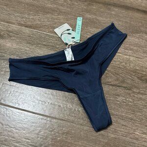 New Oleve Love Forever Brazilian Panties Underwear Dark Blue size Small